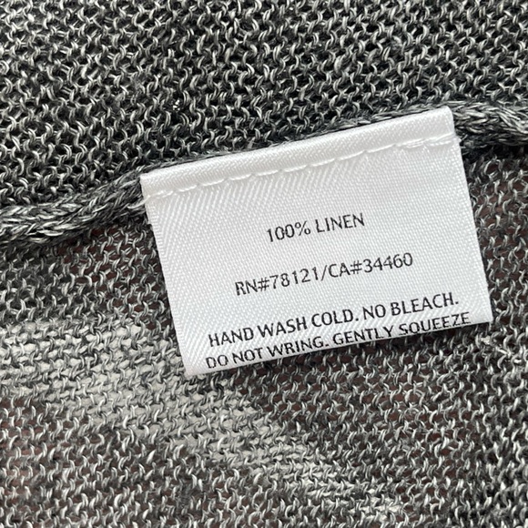 Eileen Fisher grey Open Front 100% Linen Cardigan Sweater Size Medium - Picture 6 of 6